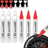 JUXINE PROFI-SET 6x Reifenmarkierungsstift | Ölbasierter Reifenstift für Auto & Motorrad | Wasserdichter Reifenmarker | Für Keramik, Holz, Leder, Kunststoff | Inkl