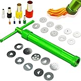 SZCXDKJ Fondant Extruder, Edelstahl Zuckerpaste Extruder Handwerk Pistole mit 20 austauschbaren Scheiben für Zucker Basteln Kuchen und Ton Dekorieren Werkzeug Fondant Extruder