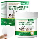 Augenpflege FingerPads für Hunde, 150 Stück Augenpflege Hund und Tränenfleckenentferner Hund, Augen Reinigungspads Hunde & Katzen, Entfernt Tränenstein & Speichelreste, Aloe Vera Extrakt, Sanfte