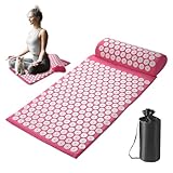 SVCEQZE Druckpunktmatte, 65x41cm Spike Matte, Akupressurmatte, Akupunktur Matte, Akupunkturpunkt Massagekissen, Druckmatte Mit Kissenmassageset, Druck-Rückenmatte, Stressabbauartikel Für Erwachsene