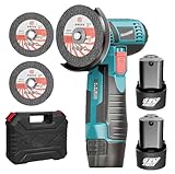 Mini Winkelschleifer,76 mm Flex Winkelschleifer,12V Bürstenloser Motor, Drahtlose Aufladbare Schleifmaschine，für Vielseitige Schleif & Schneidaufgaben,für kleine Stellen(2X3.0Ah Akku)