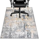 Capslpad rutschfeste Stuhlmatten für Hartholzboden 90x120cm Graugold Abstrakt Bodenschutzmatte Gaming Schreibtischstuhl Unterlage Schreibtisch Teppich für Hartböden Büro Bürostuhl