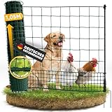 NATURIZ® Weidezaun 105cm x 25m extra hoch - mobiler Hundezaun, Hühnerzaun & Schafzaun extrem stabil, ohne Strom, Grün (25m)
