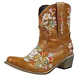 Jagdbekleidung Damen Bestickte Stiefel Cowboy Stiefel Stiefel Schuhe für Frauen Retro Damenstiefel Babyschuhe