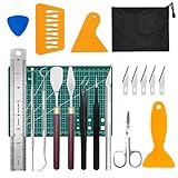 Dottall Plotter Zubehör, 19 Stück DIY Craft Tool Art Work Set, Vinyl Entgitterungswerkzeuge, HTV, Etikettierung, Cameos, einschließlich Spatel für Scherenschnitte, Entgitterungshaken, Pinzette