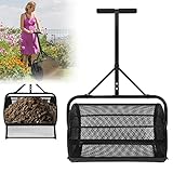 YUENFONG Kompoststreuer Torfmoosstreuer 80L, Gartenwalze mit Siebnetz Kompost-Streuer Torfmoos-Streuer mit Schwamm Griff, Düngerstreuer Gartenstreuer für Dünger Setzlinge Kompost Dünger Saat Rasen