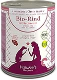 Herrmanns Bio Hundefutter Rind Menu 1 mit Buchweizen, Apfel, Birne 800 g, 6er Pack (6 x 800 g)