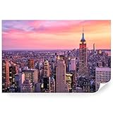 Fototapete Vlies - Vliestapete Tapete Wandtapete Motivtapeten Vliestapeten Wohnzimmer Schlafzimmer Bildtapete Panorama von New York bei Sonnenuntergang 368 x 280 cm