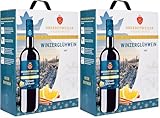 Oberrotweiler Wein-Box Glühwein 3 Liter - Winzerglühwein aus Rotwein Cuvée (12% vol.) mit fruchtig würziger Note & weihnachtlichen Gewürzen (1 x 3,0 l Bag-in-Box) (Packung mit 2)