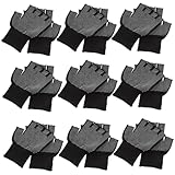 FUTUREORYY 15 Paare Arbeitshandschuhe Halbfinger Nylonbeschichtung Rutschfest Schutzhandschuhe Für Präzisionsarbeit Herren Damen