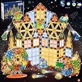 BINZKBB Magnetische Bausteine 110 Teile - 3D Leuchtenden Magnete Konstruktion Baukasten,Montessori Kreatives STEM Lernspielzeug für Kinder ab 3 4 5 6 8 10+ Jahre Alt Jungen Mädchen