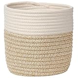 20CMx20CM Gewebter Baumwollseil Pflanzkorb Blumentopf Geflochten Übertopf Korb für Pflanzgefäße, kleine Pflanzen, Blumentopf, Kunsthandwerk, Spielzeug, Home Décor