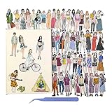 Vklopdsh 209 Pack Stilvolle MäDchen Scrapbook Aufkleber Charakter Aufkleber Sammelalbum ZubehöR Tagebuch ZubehöR