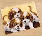 YOOTOM Knüpfteppich zum Selber Knüpfen, DIY Weihnachten Knüpfsets Kreuzstich Teppich Cute Dog Latch Hook Rug Kits 52x38cm
