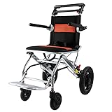 ByteTecpeak M2 Rollstuhl Faltbar Leicht, Ultraleicht Reiserollstuhl, Klappbar Transport Rollstühle für Behinderte and ältere, Steel Wheelchairs with Footrest, Wheelchair,Belastbarkeit 100 kg