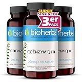 Q10 Kapseln Hochdosiert mit Zink, 300 Kapseln Coenzym Q10 COQ10 Zellschutz vor oxidativem Stress, unterstützt Säure-Basen- & Kohlenhydrat-Stoffwechsel, Antioxidant, PZN 17190134 BIOHERBA