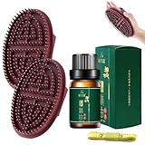 2Pcs Meridian Massagebürste mit 10ml Ätherische Öle und 1.5-Meter-Maßband, Professional Meridian Massagebürste, Five Elements Meridians Brush, For Waist, Abdomen, Head, Leg