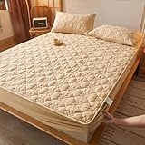 KLUOT Matratzenschoner wasserdichte 120 x 200 + 30 cm mit Kissenbezug Atmungsaktiv Schutz Bettlaken Atmungsaktive Matratzenbezug Wasserundurchlässiger Matratzen-Schutz Nässeschutz Spannbetttücher