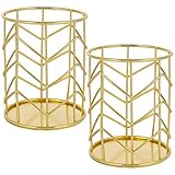 metagio 2 Stücke Stiftehalter Gold Bleistifthalter Stiftehalter Mode Durchbrochen Schreibgerätehalter Schreibtisch Organisator Stift Halter Organizer Make-up Pinselhalter