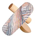 Holz Balance Board mit Rolle & Halbkugel - Balancierbrett für Gleichgewichtstraining - Kinder und Erwachsene - Inkl. Anleitung - Verbessert Koordination & Muskelkraft