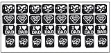Jahreszeiten und Feiertage Tattoo Glitter Stencils Collection (Väter Dad Fathe Henna Tattoo Stencils)