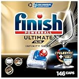 Finish Ultimate Plus Infinity Shine Spülmaschinentabs – Geschirrspültabs für intensive Reinigung, Fettlösekraft und Glanz mit Schutzschild – 2x73 Caps