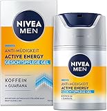 NIVEA MEN Active Energy Gesichtspflege Gel (50 ml), revitalisierende Gesichtscreme für Männer, schnell einziehende Feuchtigkeitscreme gegen Zeichen von Müdigkeit
