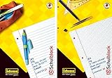 Idena 10 Schulblöcke/Schreibblöcke Mix je 5x liniert | kariert DIN A4 / 50 Blatt je Block (10er Packung, Schulblock | Mix)