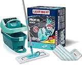 Leifheit Set Wischtuchpresse Profi XL mit Bodenwischer und Rollen inkl. Ersatzbezug Profi Micro Duo aus Mikrofaser, saugfähig und reinigungsstark, Set zum Putzen ohne Bücken mit Click-System