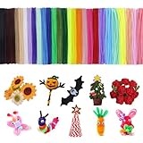 LLMtn Set mit 27Farben, 300 Stk bunten Pfeifenreiniger, 20 Standardfarben, 7 Macaron-Farben für DIY-Projekte (mehrfarbig)