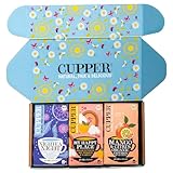 Cupper Bio Tee Set 'Neuheiten', Tee Geschenkset, Früchtetee, Kräutertee, drei verschiedene Sorten, 60 ungebleichte, plastikfreie Teebeutel, 3er Pack