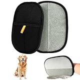 2 Stück Pet Hair Remover Katzenhandschuh, Doppelseitige Fellhandschuhe Katze Pet Grooming Gloves, Fellpflegehandschuh Katze, Tierhaarentferner für Waschen Enthaaren, Reinigung von Teppichen Sofas