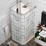 uyoyous Dusche Vorhangstange U-Form, 304 Edelstahl Dusche Vorhangstange Ecke, einstellbare Dusche Stange Badewanne Schiene erweiterbar für Badezimmer (85-120cm)