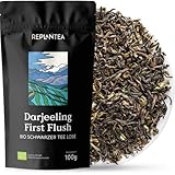 Bio Darjeeling First Flush Tee (100g) | Premium Schwarzer Tee lose aus dem Himalaya | Spezialität vom Teegarten Snowview | Ernte FTGFOP1 | REPLANTEA