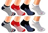 cocain 8 Paar Sneaker Socken Marke Füsslinge Söckchen für Damen Grösse 39-42, Maritim kurze socke Socken kürzer Damen Mädchen Füsslinge Sneakersocke