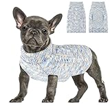 SlowTon Hundepullover kleine Hunde, Hundepullover Rollkragen Haustier Pullover Hund Kleidung für kleine mittelgroße Hunde, Winter Hundepulli Strickpullover mit Leinenöffnung für Dackel Chihuahua