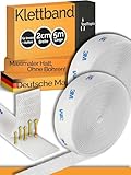 Klettband Selbstklebend Extra Stark Outdoor & Indoor 20mm x 5m weiß (3M Markenkleber), Klett I Klettverschluss Klebeband, Tape für DIY, Basteln, Haushalt, Nähen...ToolTopia Handwerksqualität