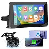 Aurevita 7 Zoll Carplay Display, 2025 Upgrade Android Auto Bildschirm, car Play Buddy Display mit Navigation, Sprachsteuerung, Mirror Link, Touchscreen, Car Multimedia Player