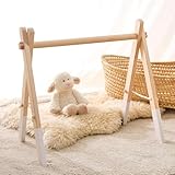 Promise Babe Spielbogen Baby Holz Baby Gym Holz Baby Spielbogen Neugeborenen Spielzeug Spielbogen Activity Center Baby Weiß Design Abnehmbar Spielebogen Babies Holz Kinderzimmer