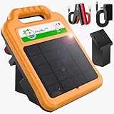 220v Solar weidezaungerät, Eingebaute 10.4Ah Lithiumbatterie, 16KM Bereich Elektrozaun, Bis zu 8KV Ausgang, 0.2J Wasserdicht Elektrischer Weidezaun, Zur Haltung von Geflügel oder Vieh mit mobilen Zaun