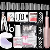 Major Dijit Gel X Starter-Set – Mit Nagelfräse, 4-in-1 Gel (0,5oz), 500 Coffin-Tips UV-Lampe & Zubehör für Nagelverlängerungen & Nail Art