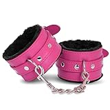 Bequem Fesseln Plüsch + Pu Armband Wrist Handschellen Bondage Gürtel Manschette Spielzeug (Rose)