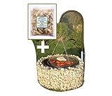 Bellissa Feuer und Grillstelle Ø 92cm inkl. 50 Anzünder + Grillgalgen und Ketten Grillrost Gabione Grill Galgengrill von Dekowelt