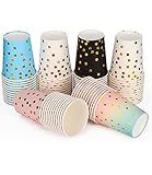 JOSPL 72 Stück Pappbecher, 250ML Mehrfarbig Papierbecher Kompostierbare Einweg Becher,für Heißen und Kalten Getränken,Hochzeit,Kinder DIY, Partybedarf, Kaffee, Halloween,Weihnachten