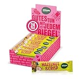 Naturata Bio Hazelnut & Crisp Schoko-Riegel 24 x 33 g | Praliné-Riegel mit Haselnuss-Krokant & dunkler Schokoladen-Kuvertüre | 61% Kakao | Fairtrade | Hergestellt in der Schweiz