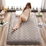 Futon-Matratze, japanischer Boden-Futon-Tatami-Stil, faltbar, dicke Matratzenauflage, weiches Schlafkissen für Zuhause, Gästebett, Schlafsaal, Camping, Reisen (elegantes Grau, 180 x 200 cm)