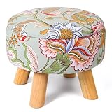 Nandae Hocker mit Stauraum,Boho Fußhocker 2-in-1 Deckel Wird zu Side-Tisch Sitzhocker Ottomane mit Holzfüßen Für Wohnzimmer, Schlafzimmer, Schminktisch