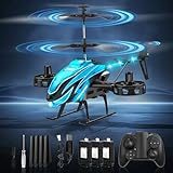 Charmofun Ferngesteuert Hubschrauber, 2.4GHZ RC Helikopter mit 7 LED-Licht, 3 Akkus, 33 Min Flugzeit 4.5 Kanäle helikopter ferngesteuert mit Gyro und Feste Höhe, Geschenke für Kinder ab 6 Jahre (Blau)