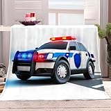 Karikatur Kuscheldecke Flauschig 130x150cm Polizeiwagen Fleecedecke Weich Sofadecke Warm Bettdecke Decken Wohndecke Tagesdecke Sofaüberwurf Decke Couchdecke Bettüberwurf K1083