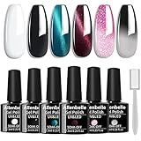 Allenbelle UV Nagellack Set 6 Farben,UV Nagellack Thermo Set 6 Farben Mit Geschenkbox,Cat Eye Gel Set UV Nagellack Magnet Set 6 Farben Shellac Set Uv Gel Nail Art